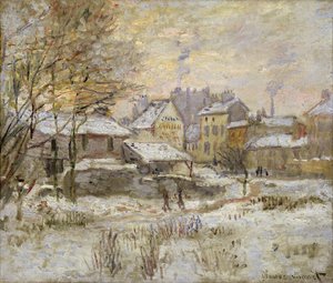 1875年の夕日の雪の効果 作： Claude Monet